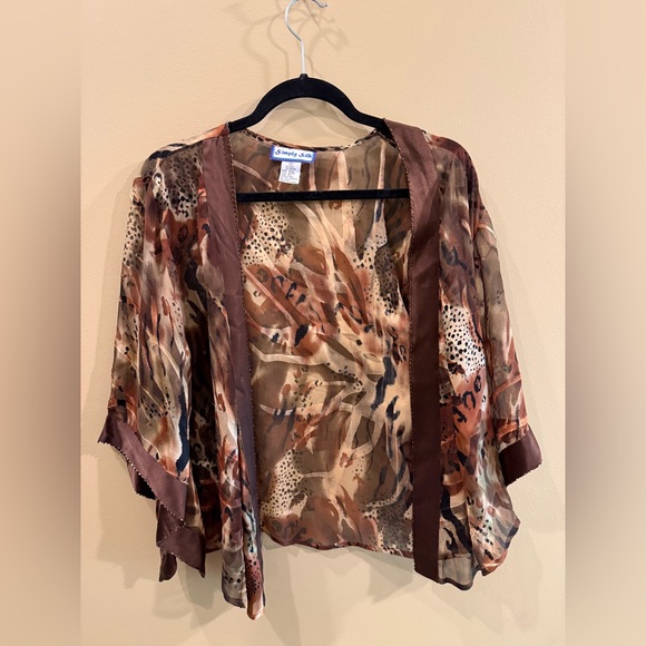 VINTAGE Simply Silk Animal Print Kimono | M - Picture 1 of 5